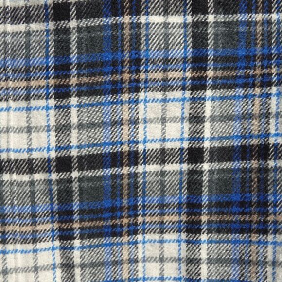 Eddie Bauer Mens S Flannel Shirt Blue Gray Plaid Button Front Casual Outdoors - Picture 7 of 9